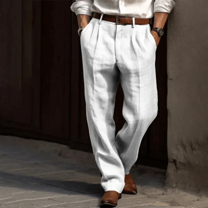 Stijlvolle heren vintage pantalon, comfortabel en getailleerd, voor een klassieke zakelijke of casual look.