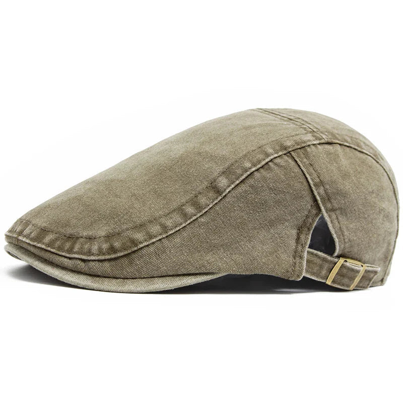 Close-up van een klassieke heren vintage pet, een tijdloos mode accessoire in Franse stijl voor verfijnde herfstlooks.