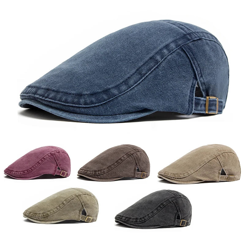 Chique heren hoofddeksel: deze vintage pet in beretstijl is een elegant accessoire voor zowel casual als formele outfits.
