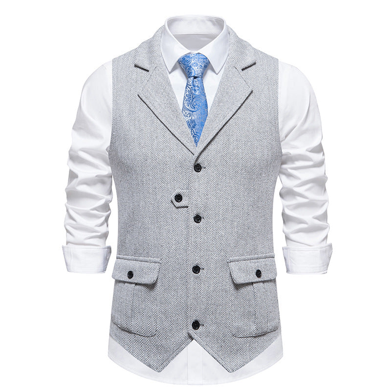 Elegant heren gilet, vintage stijl met knopen; tijdloos design voor formele en casual outfits.