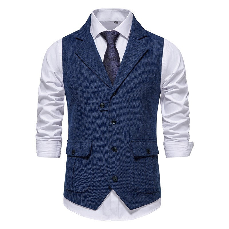Stijlvol heren vest met knoopsluiting, klassiek design, voor zowel business als casual laagjes; een tijdloos mode-item.