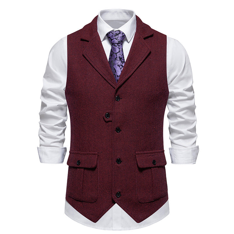 Klassiek heren vintage vest met knoopsluiting, tijdloze mode voor elke gelegenheid; voegt elegantie toe aan je outfit.