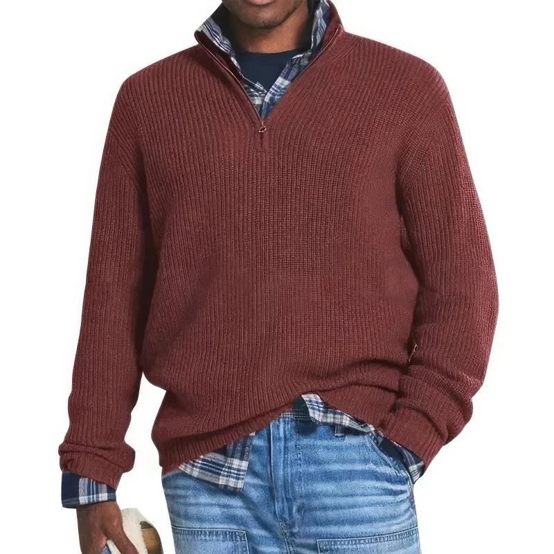 Casual herentrui van katoenmix in grijs, comfortabel en warm, een basisstuk met lange mouwen.
