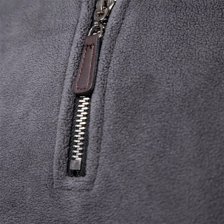 Stijlvolle heren warme trui met halve rits. Casual herfst/winter pullover voor comfortabele buiten kleding.