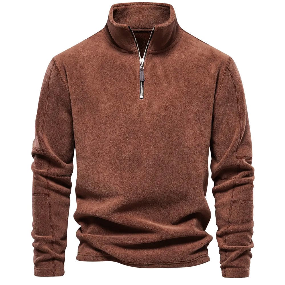 Heren warme trui met halve rits. Comfortabele winter pullover voor stijlvolle herenmode.