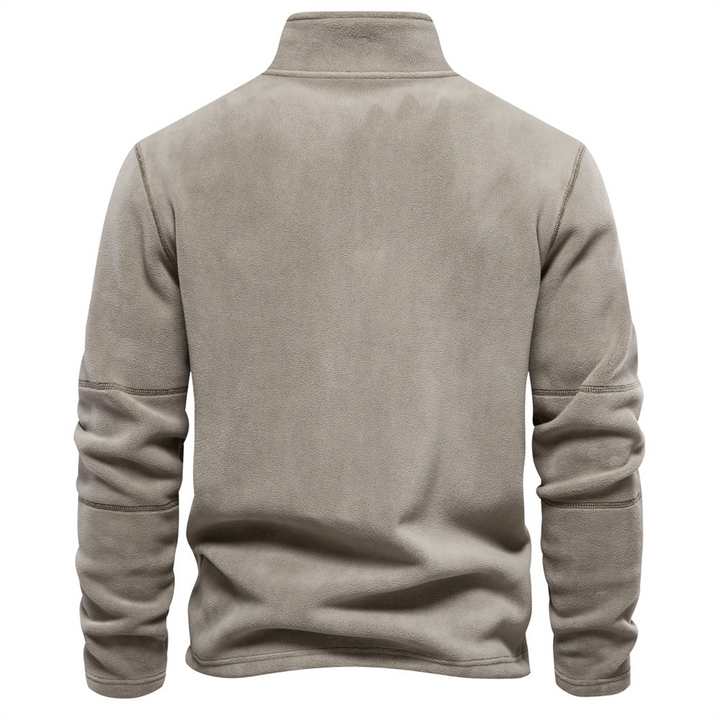 Stijlvolle heren trui met halve rits. Een casual pullover perfect voor de koelere dagen.