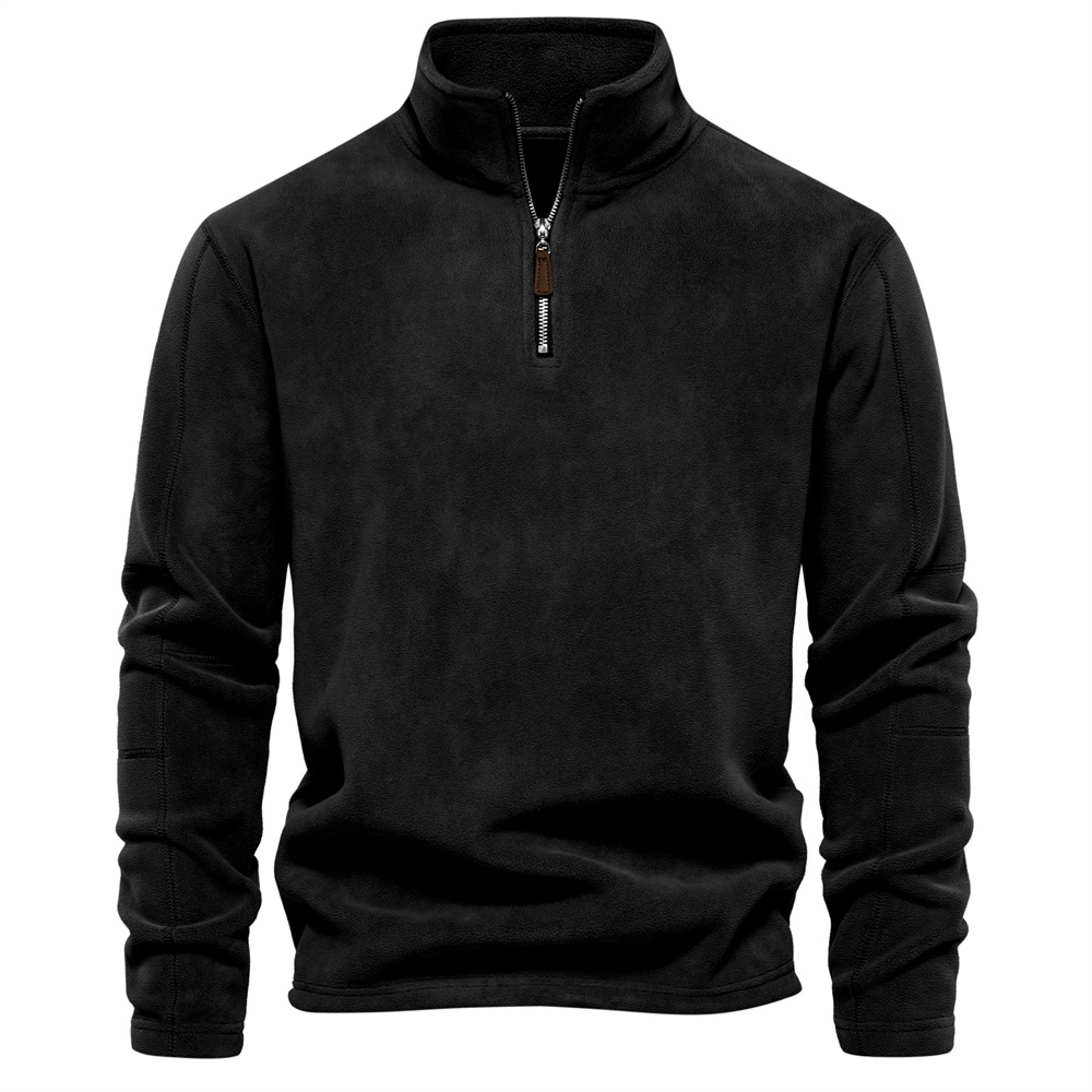Duurzame heren trui met halve rits. Biedt warmte en comfort voor een actieve of casual look.
