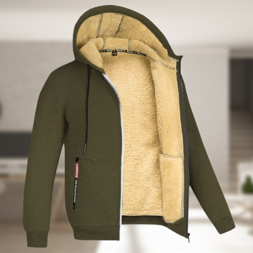 Mannenmode: Relaxte pasvorm heren hoodie met capuchon en praktische ritssluiting voor dagelijks gebruik.