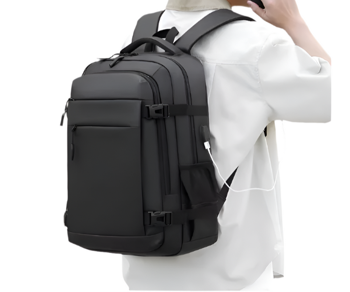 Ruime waterdichte heren laptoprugzak met grote capaciteit. Meerdere vakken organiseren uw spullen voor school of werk.