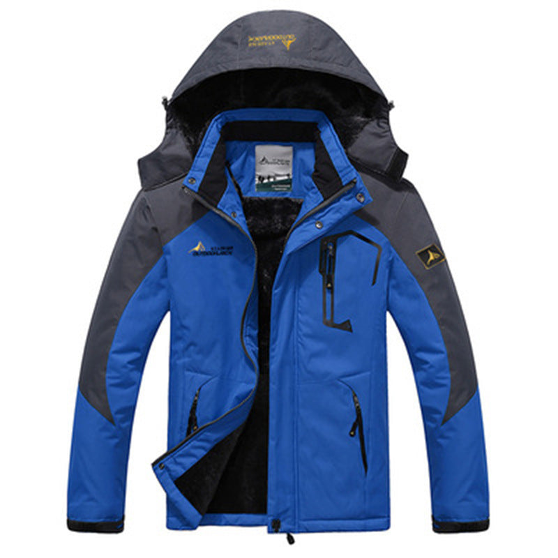 Warme heren winterjas parka, waterdicht en winddicht, met afneembare capuchon voor comfort.