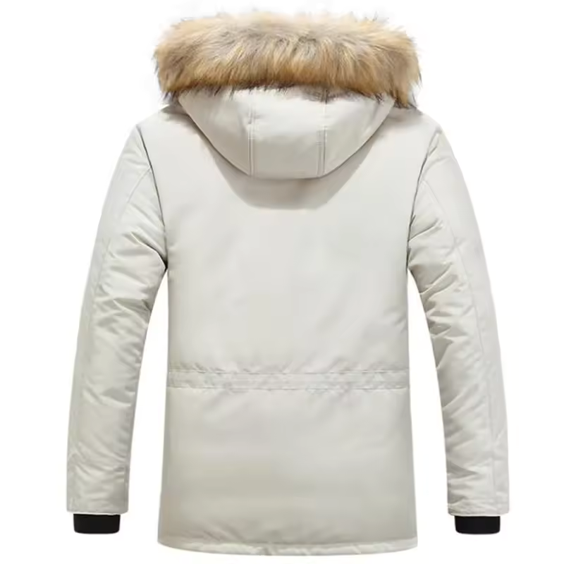 Heren winterparka, stijlvol, warm en weerbestendig. Lange jas met capuchon, perfect voor koude winterdagen.
