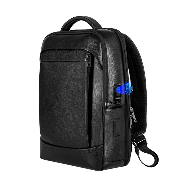 Heren zakelijke laptoprugzak met vingerafdrukslot en anti-diefstal. Ideaal voor werk en reizen.