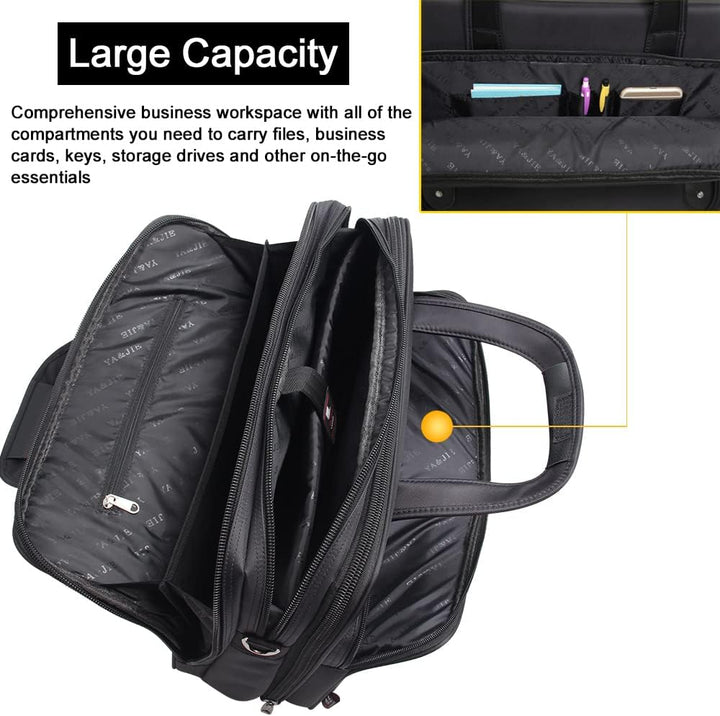 Heren zakelijke schoudertas: Hoogwaardige canvas tas met gevoerd laptopcompartiment; veilig voor al uw spullen.