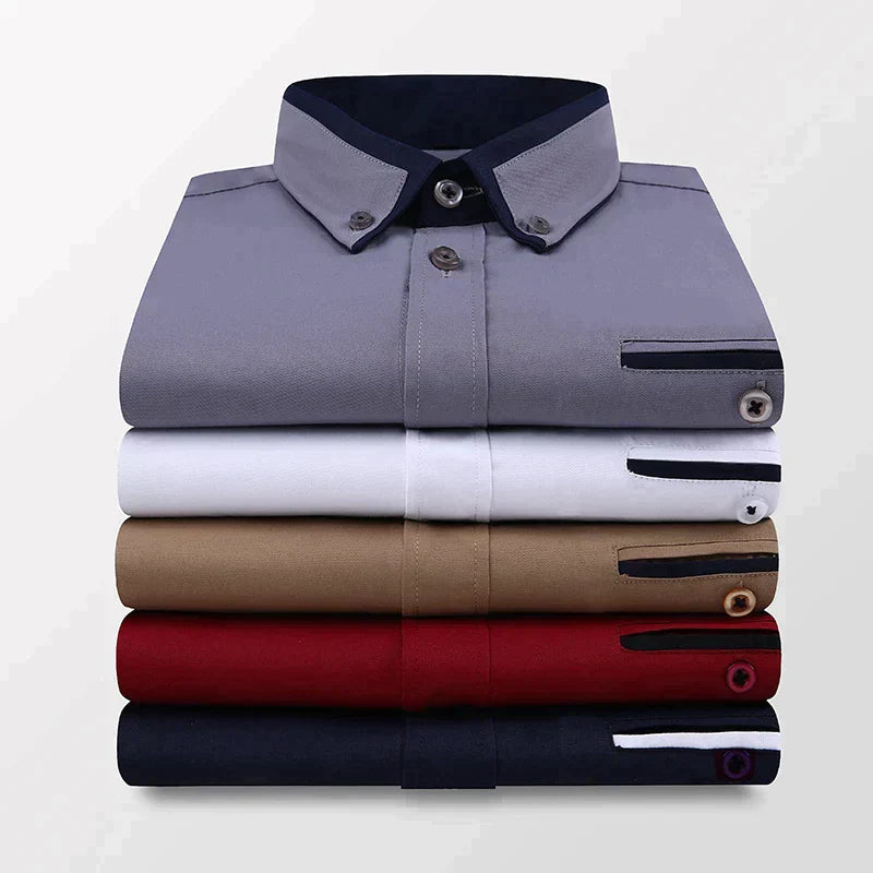 Elegant heren zomershirt met korte mouwen, ideaal voor zowel werk als vrije tijd. Comfortabele pasvorm.