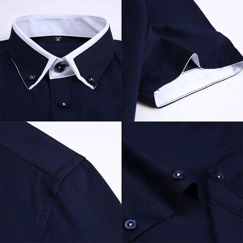 Fris heren zomer overhemd met korte mouwen. Comfortabele pasvorm en modieus design voor herenkleding.