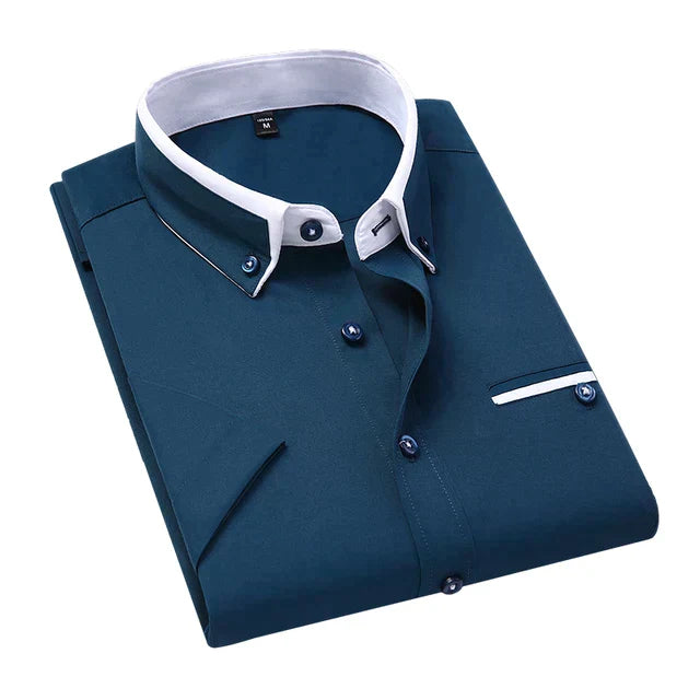 Modieus heren zomershirt met korte mouwen. Ideaal voor zowel casual als zakelijke zomerlooks.