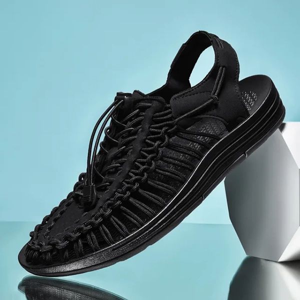 Heren zomer sandalen met ademend geweven ontwerp voor optimaal comfort op warme dagen, ideaal voor strand of stad.