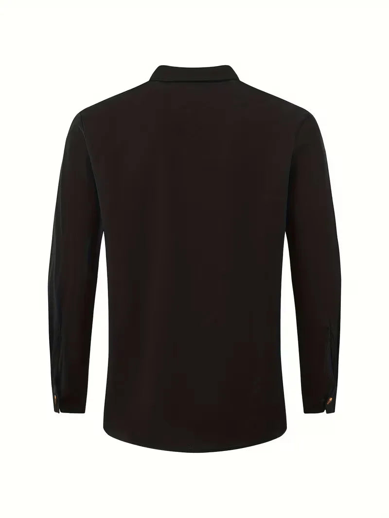 Stijlvol tweedelig herenpak met mandarijnkraag. Comfortabele keuze voor zomerkleding.