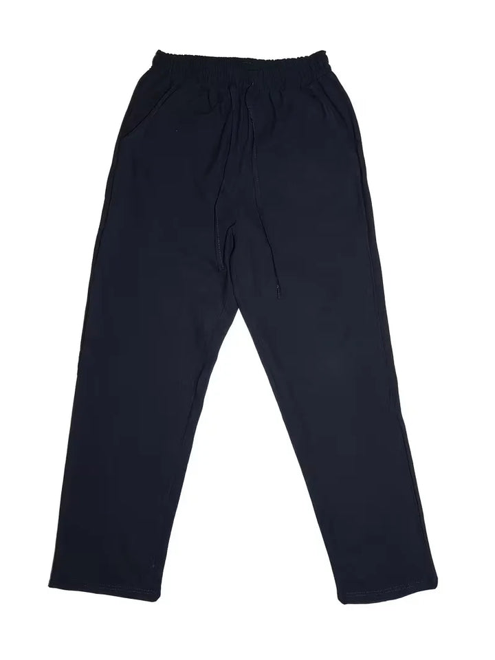 Casual herenpak met mandarijnkraag. Comfortabele tweedelige set voor zomerse dagen.