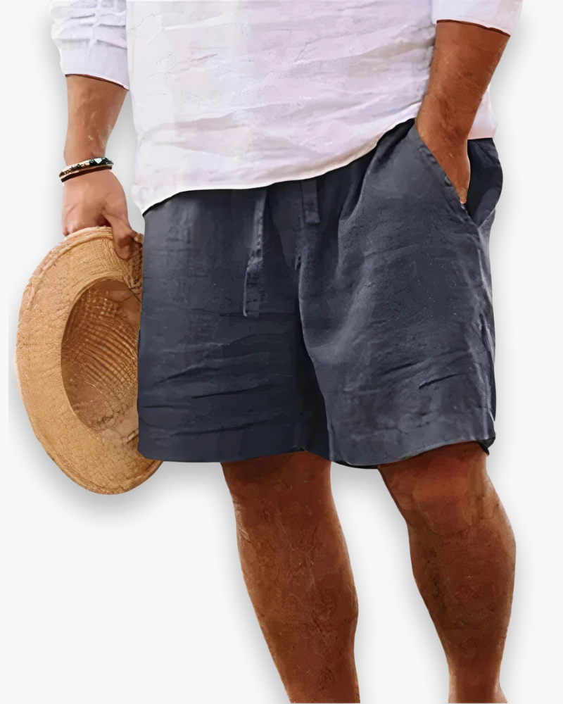 Functionele zijzakken op de casual heren zomershort, praktisch en stijlvol voor elke zomerdag.