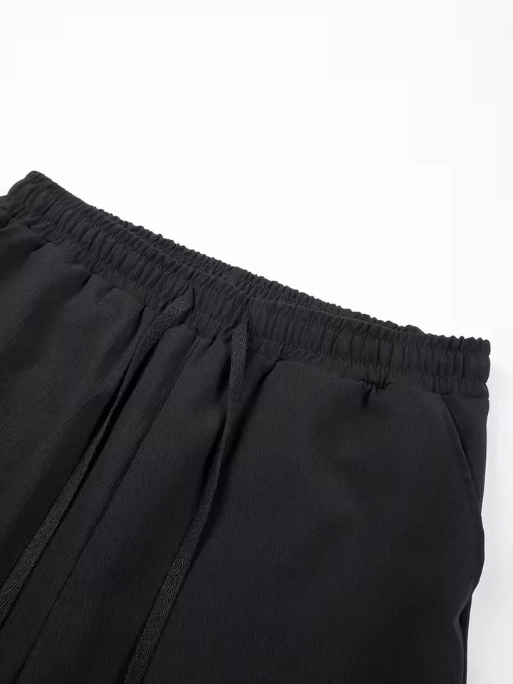 Heren shorts met elastische tailleband, trekkoord, voor ultiem zomercomfort, zandkleur.