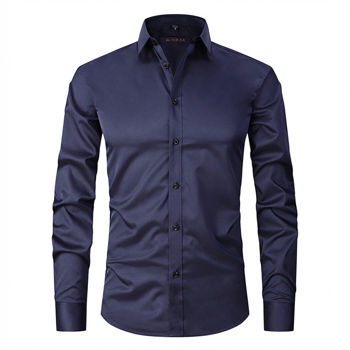 Modern slimfit herenoverhemd, strijkvrij voor een verzorgde en eigentijdse mannenmode look. Kreukvrij de dag door.