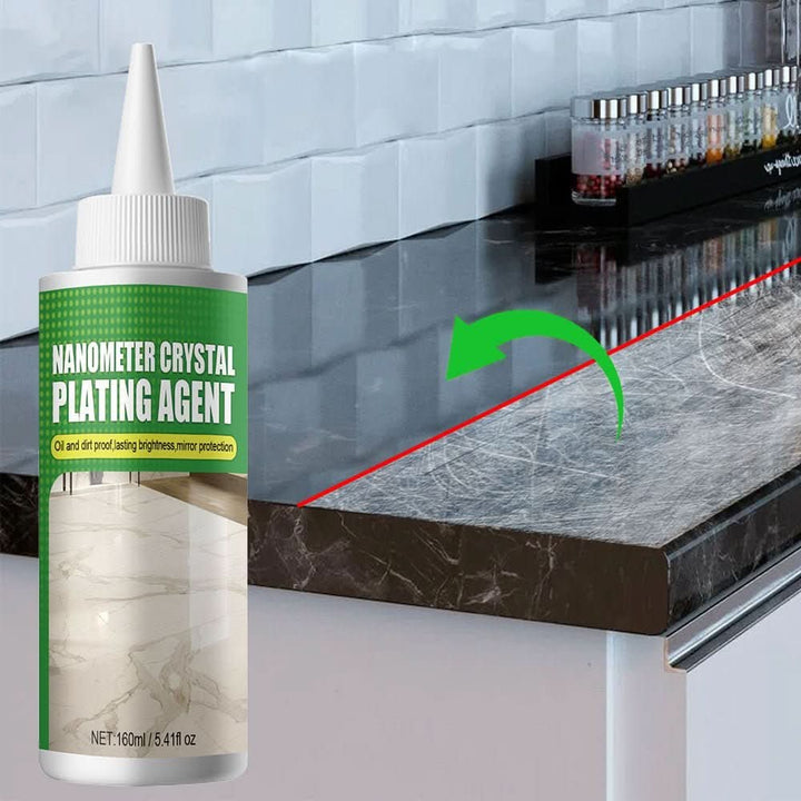 Fles hoogglans steencoating met nanotechnologie voor langdurige bescherming van natuursteen.