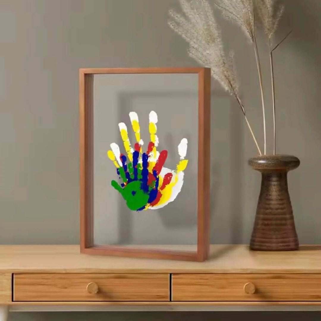Houten herinneringslijst voor baby hand- & voetafdrukken, perfect kraamcadeau & kinderkamer decoratie.