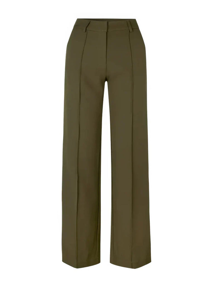 Gestapelde Hoymans slim fit pantalons met wijde pijpen in diverse kleuren, veel keuze voor dames.