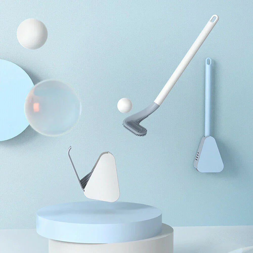 Groene hygiënische toiletborstelset met houder, frisse kleur, voor een opgeruimd toilet.