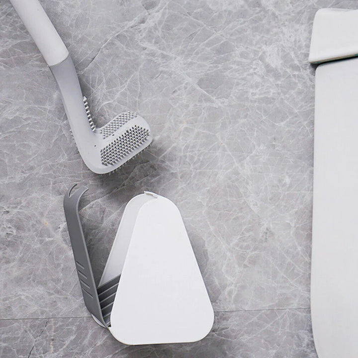 Detailopname van de borstelkop, siliconen materiaal voor effectieve en hygiënische reiniging.