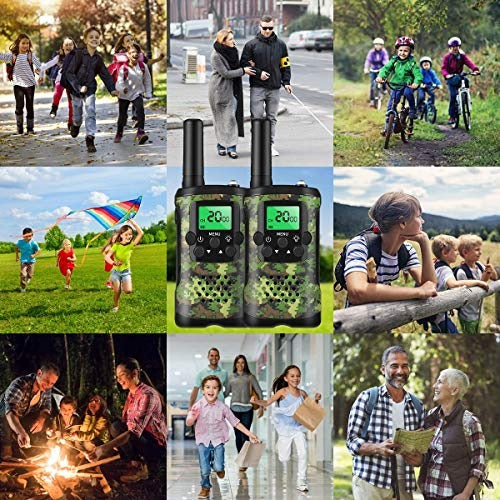 Walkie Talkies Kinderen | 22 Kanalen | 5 km Bereik | Groene Camo