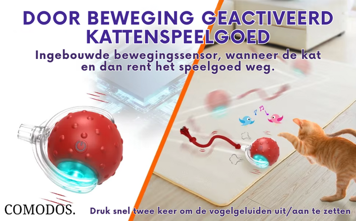 Katten speeltje met automatische bewegingen, perfect voor solo speelactiviteit van uw kat.