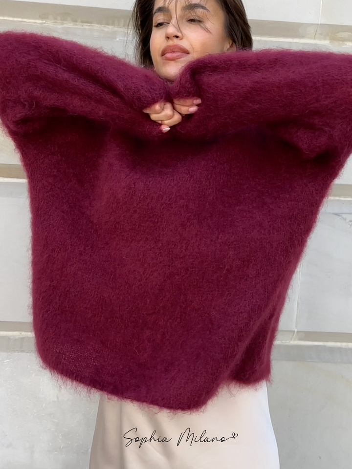 Ishara trui van voren, zachte crème kleur met ronde hals en aansluitende pasvorm, ideaal voor casual en formele gelegenheden.