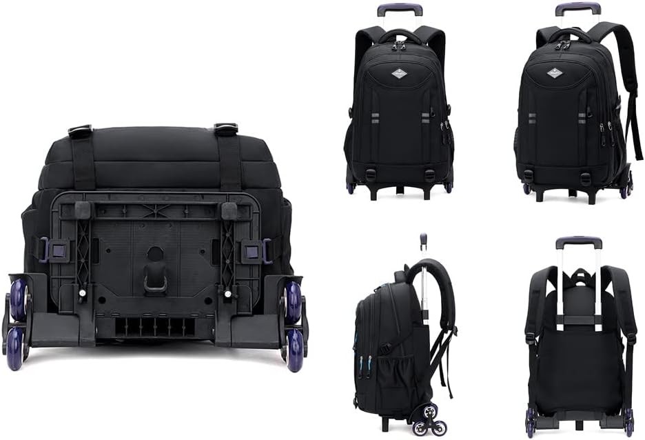 Multifunctionele jongens schooltas met stevige wielen en uitschuifbare trekstang, perfect als trolley rugzak.