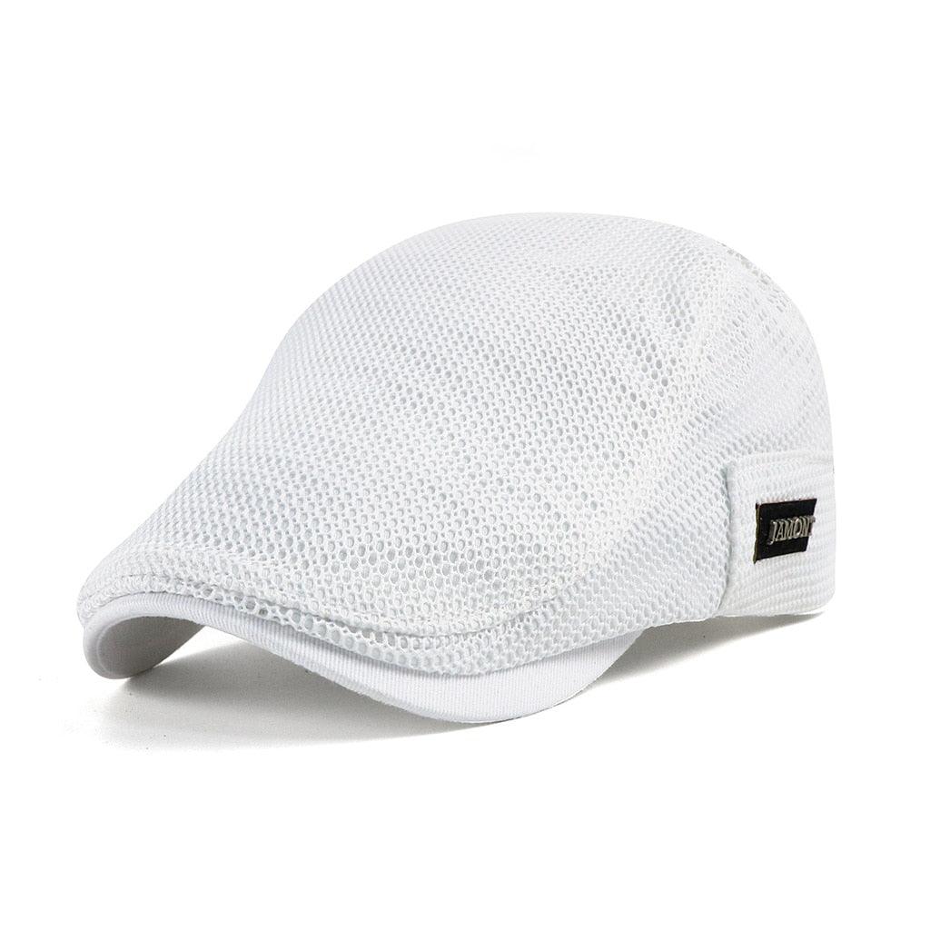 "Katoen mesh cap voor heren, casual stijl, ademend design in marineblauw met verstelbare band."