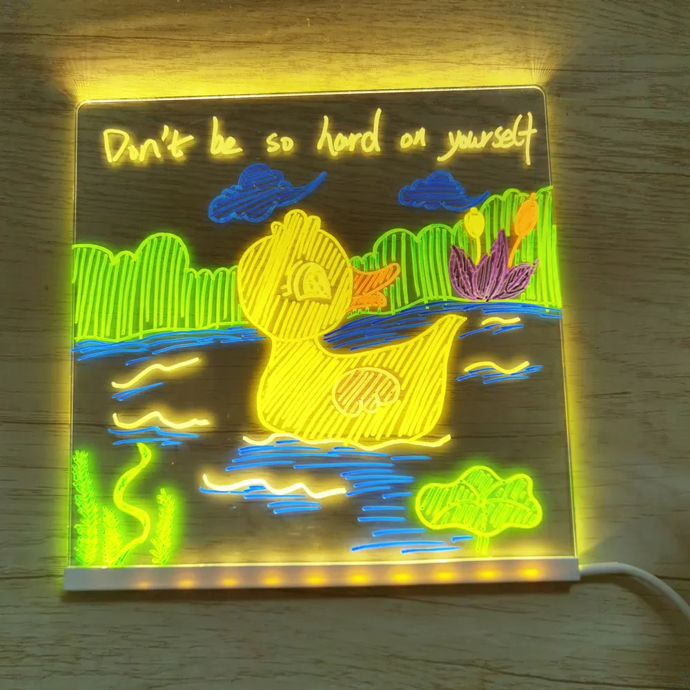 Perfect cadeau voor kinderen: creatief LED tekenbord met notitiefunctie, leuk voor het hele gezin.