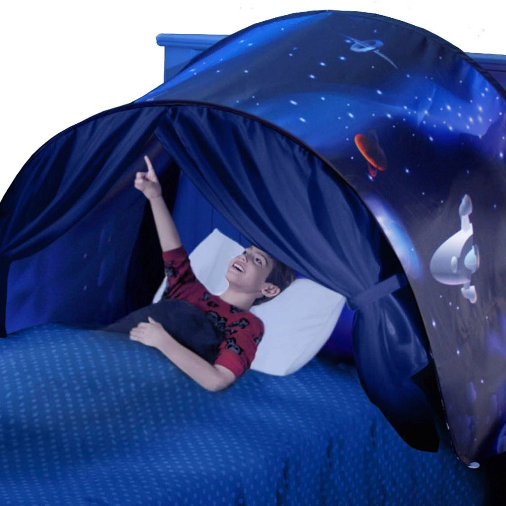 Universum-thema kinderbedtent: Stimuleert fantasie, snelle installatie voor bedtijdplezier.