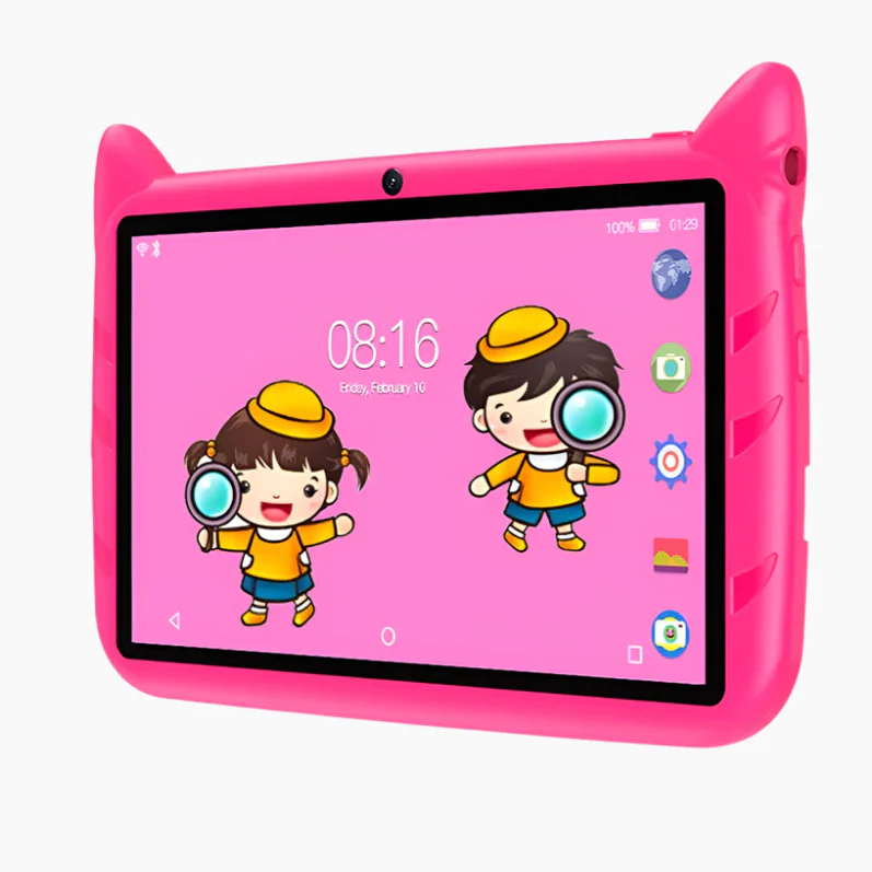 "Kindertablet met 7-inch scherm, Android 13, 5G WiFi, 4GB RAM, 64GB ROM, voorkant, ideaal voor educatie en fun"