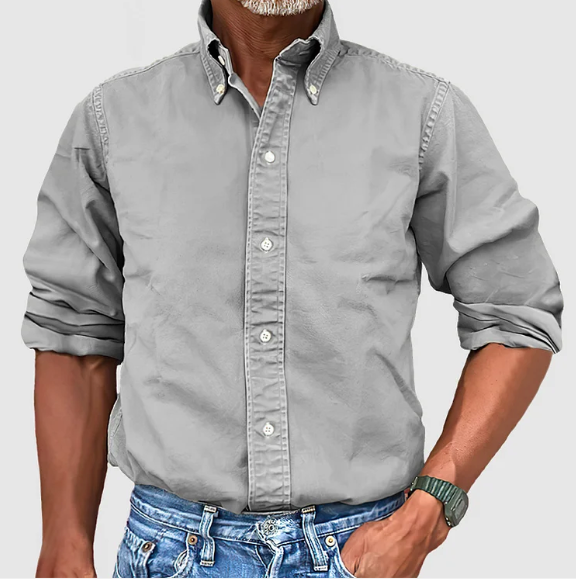 Veelzijdig heren overhemd lange mouwen, geschikt voor diverse stijlen van casual tot formeel. Comfortabel.