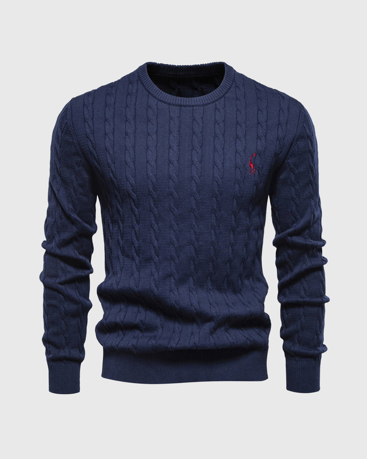 Heren sweatshirt met klassieke ronde hals en regular fit. Comfortabele, duurzame trui voor dagelijkse casual look.