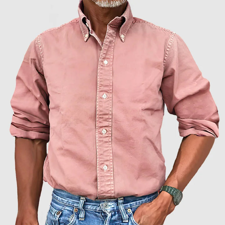 Comfortabel herenoverhemd met lange mouwen, grijs, veelzijdig voor casual en zakelijke looks.