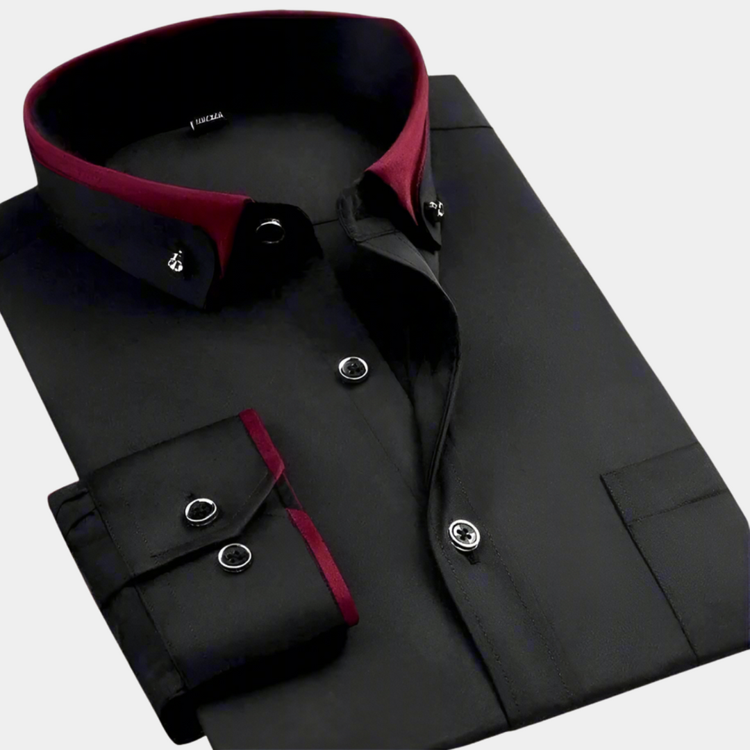 Formeel slim fit herenoverhemd met lange mouwen, uitstekend voor een zakelijke of chique look.