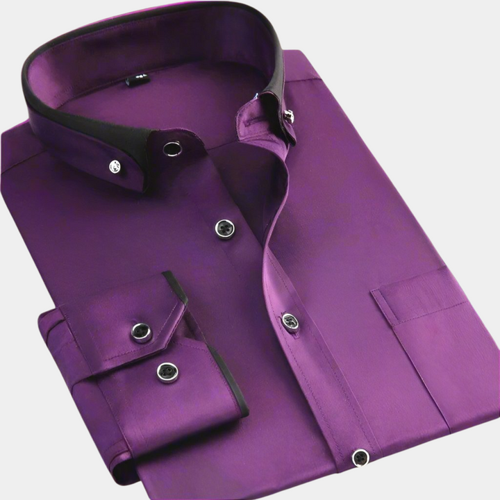 Modern slim fit herenoverhemd met lange mouwen, benadrukt de lichaamsvorm en geeft een nette uitstraling.