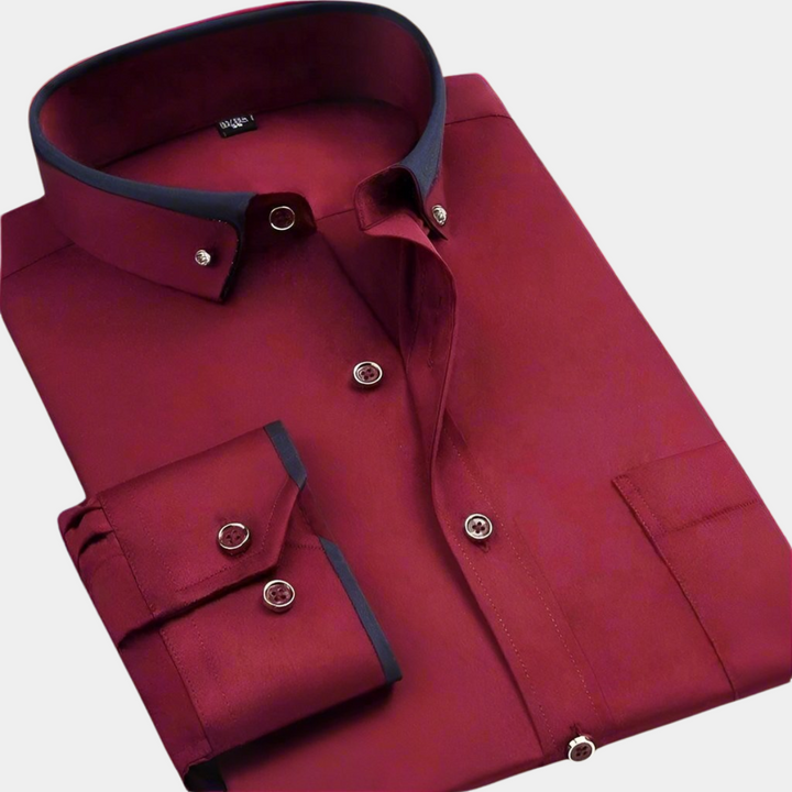 Klassiek stretch herenoverhemd met lange mouwen, verkrijgbaar in diverse kleuren voor elke stijl.