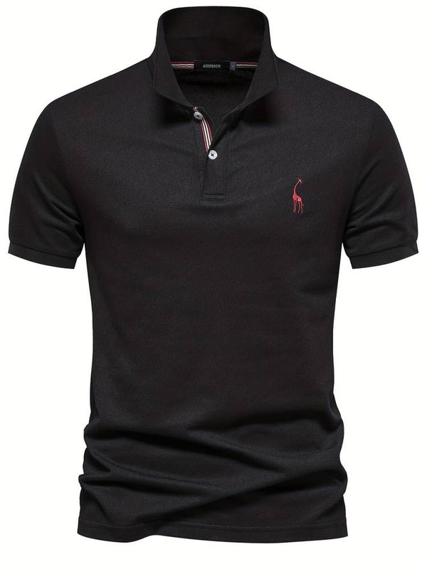 Wit comfortabel heren poloshirt met korte mouwen, perfect voor een modieuze en frisse zomerlook.