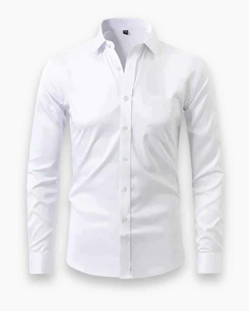 Klassiek wit heren overhemd. Elegant, ademend comfort, ideaal voor zakelijk en formeel.