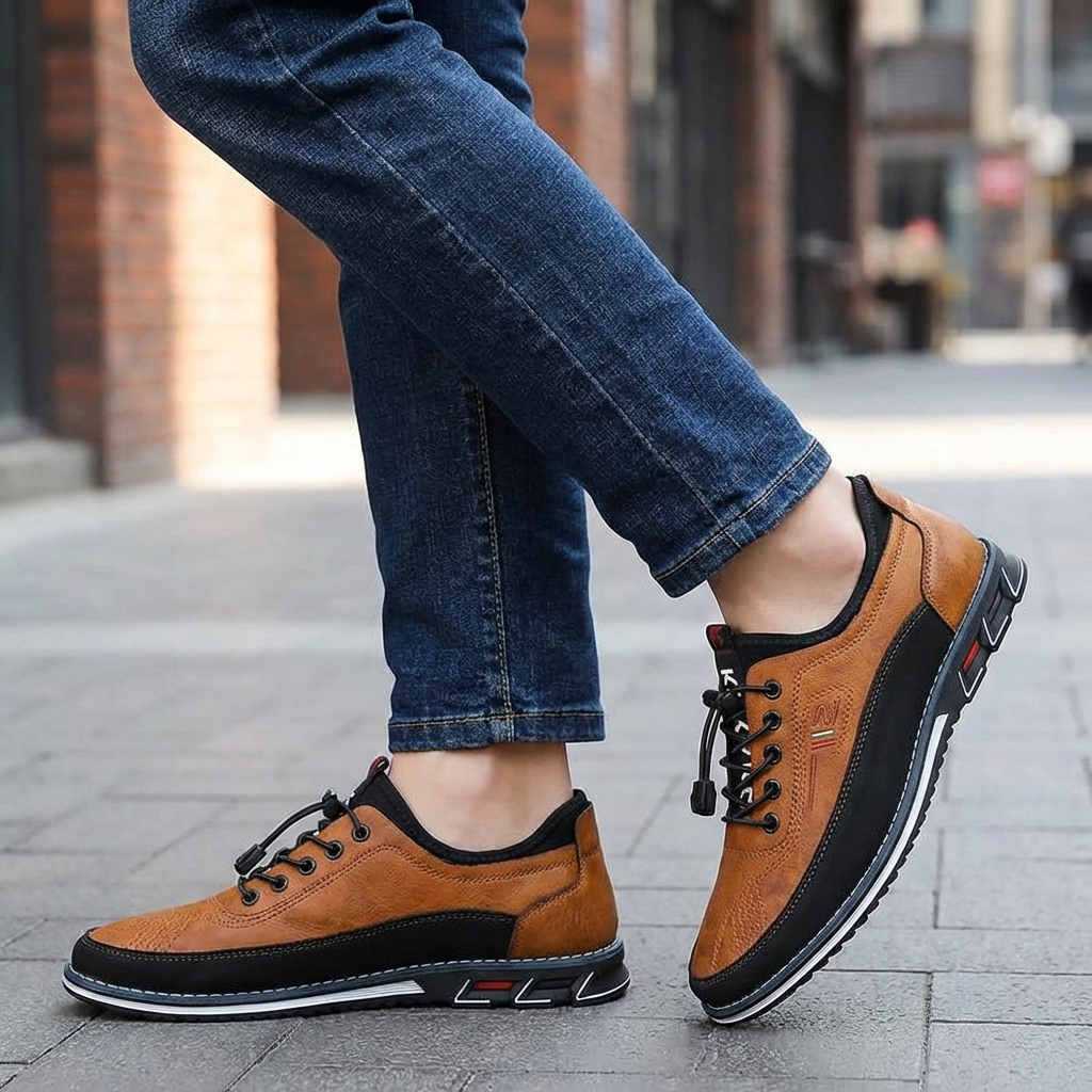 Klassieke bruine heren Oxford schoenen, orthopedisch en stijlvol, ideaal voor comfort.