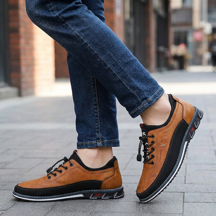 Klassieke bruine heren Oxford schoenen, orthopedisch en stijlvol, ideaal voor comfort.