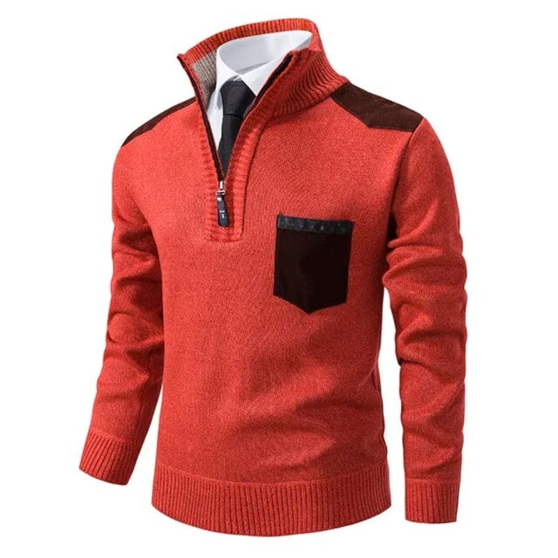 Man draagt comfortabele klassieke heren trui, stijlvol voor dagelijkse casual en winterse gelegenheden.